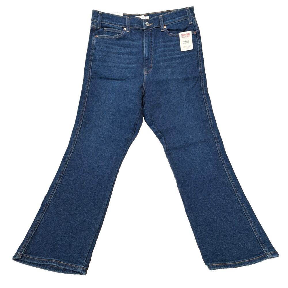 Levi Strauss Signature Vintage High Rise Straight Blue Jeans Womens Sz 16 NWT